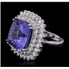 Image 5 : 14KT White Gold GIA Certified 14.80ct Tanzanite and Diamond Ring