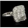 Image 4 : 14KT White Gold 2.83ctw Diamond Ballerina Ring