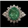 Image 3 : 14KT White Gold 5.17ct Emerald and Diamond Ring