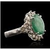 Image 4 : 14KT White Gold 5.17ct Emerald and Diamond Ring