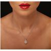 Image 2 : Platinum 2.53ctw Diamond Pendant With Chain