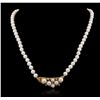 Image 5 : 18KT Yellow Gold 0.18ctw Diamond and  Pearl Necklace