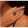 Image 2 : 14KT White Gold 8.75ct Topaz and Diamond Ring