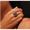 Image 3 : 14KT White Gold 8.75ct Topaz and Diamond Ring