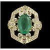 Image 4 : 14KT Yellow Gold 3.73ct Emerald and Diamond Ring