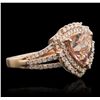 Image 5 : 14KT Rose Gold 1.93ct Morganite and Diamond Ring