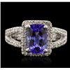 Image 4 : 14KT White Gold 1.85ct Tanzanite and Diamond Ring