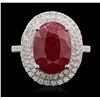 Image 4 : 18KT White Gold 6.97ct Ruby and Diamond Ring