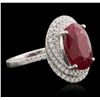 Image 5 : 18KT White Gold 6.97ct Ruby and Diamond Ring