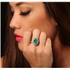 Image 1 : 14KT Yellow Gold 4.01ct Emerald and Diamond Ring