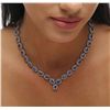Image 1 : 14KT White Gold 26.27ctw Tanzanite and Diamond Necklace