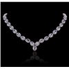 Image 4 : 14KT White Gold 26.27ctw Tanzanite and Diamond Necklace
