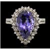 Image 4 : 14KT White Gold 5.35ct Tanzanite and Diamond Ring