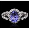Image 4 : 14KT White Gold 1.39ct Tanzanite and Diamond Ring