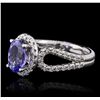 Image 5 : 14KT White Gold 1.39ct Tanzanite and Diamond Ring
