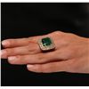 Image 2 : 14KT Yellow Gold 9.53ct GIA Certified Emerald and Diamond Ring
