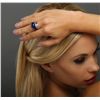 Image 3 : 18KT White Gold Lapis and Diamond Ring