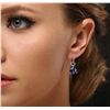 Image 3 : 14KT White Gold 6.16ctw Tanzanite and Diamond Earrings