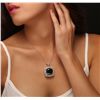Image 1 : 14KT White Gold 29.53ctw Black Diamond Pendant With Chain