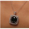 Image 2 : 14KT White Gold 29.53ctw Black Diamond Pendant With Chain