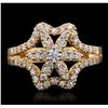 Image 4 : 18KT Yellow Gold 0.76ctw Diamond Ring