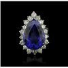Image 3 : 14KT White Gold 16.74ct Tanzanite and Diamond Ring