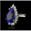 Image 4 : 14KT White Gold 16.74ct Tanzanite and Diamond Ring
