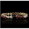 Image 6 : 14KT Yellow Gold 4.32ctw Ruby and Diamond Bracelet