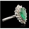 Image 4 : 14KT White Gold 2.02ct Emerald and Diamond Ring