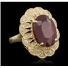 Image 5 : 14KT Yellow Gold 12.63ct Ruby and Diamond Ring