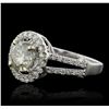 Image 5 : 14KT White Gold 1.52ct I-1/Very Light Yellow Diamond Ring
