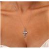 Image 1 : 14KT White Gold 1.99ctw Diamond Cross Pendant With Chain