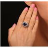 Image 1 : 14KT White Gold 6.19ct Sapphire and Diamond Ring