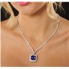 Image 1 : 18KT White Gold 12.86ct Tanzanite and Diamond Necklace