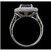 Image 7 : 14KT White Gold 2.90ct Sapphire and Diamond Ring