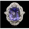 Image 4 : 14KT White Gold 5.45ct Tanzanite and Diamond Ring