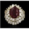 Image 3 : 14KT Yellow Gold 6.78ct Ruby and Diamond Ring