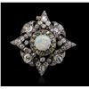 Image 3 : 14KT Two-Tone Gold 1.87ct Opal and Diamond Brooch