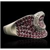 Image 5 : 14KT White Gold 1.62ctw Ruby and Diamond Ring