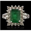 Image 4 : 14KT White Gold 2.77ct Emerald and Diamond Ring