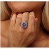 Image 2 : 14KT White Gold 5.47ct Tanzanite and Diamond Ring