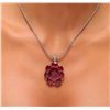 Image 2 : 14KT White Gold 34.91ct Ruby and Diamond Pendant With Chain