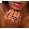 Image 2 : 18KT White Gold 0.72ct Emerald and Diamond Ring