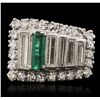 Image 4 : 18KT White Gold 0.72ct Emerald and Diamond Ring