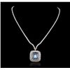 Image 4 : 18KT White Gold 16.60ct GIA Certified Aquamarine and Diamond Pendant With Chain