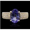 Image 4 : 14KT Yellow Gold 2.83ct Tanzanite and Diamond Ring