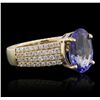 Image 5 : 14KT Yellow Gold 2.83ct Tanzanite and Diamond Ring