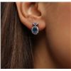 Image 4 : 14KT White Gold 1.91ctw Sapphire and Diamond Earrings