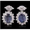 Image 5 : 14KT White Gold 1.91ctw Sapphire and Diamond Earrings
