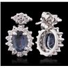 Image 6 : 14KT White Gold 1.91ctw Sapphire and Diamond Earrings